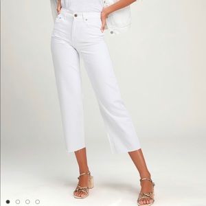 Lulus Pistola High Waist Wide Legged Cropped Jeans
